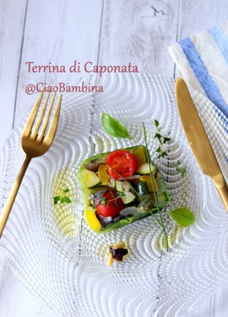 シチリア風夏野菜の煮込み　カポナータをテリーヌに。_d0041729_16570133.jpg