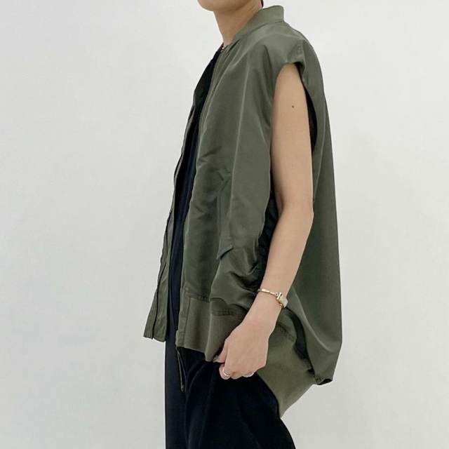 cafune cafune ナイロンツイル MA-1 ベスト KHAKI : dimanche ディマンシュ NEWS BLOG  最新ニュースはこちらのブログで！