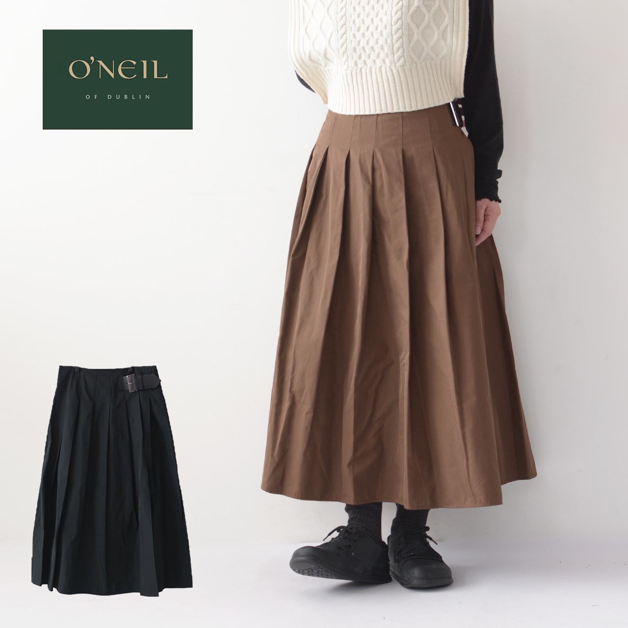 O'NEIL OF DUBLIN [オニールオブダブリン] LIMONTA-PLEATED SKIRT [135