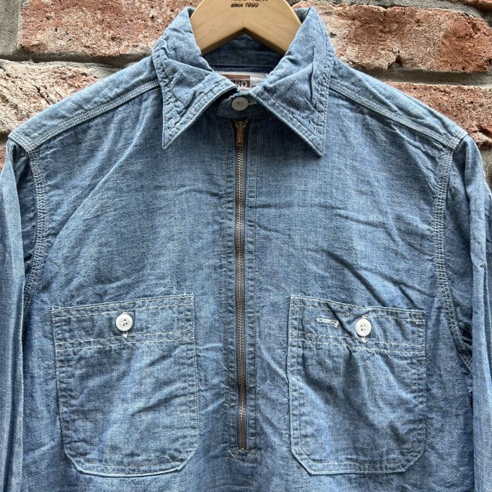 MONTGOMERY WARD Half Zip Chambray Shirt : TideMark(タイドマーク