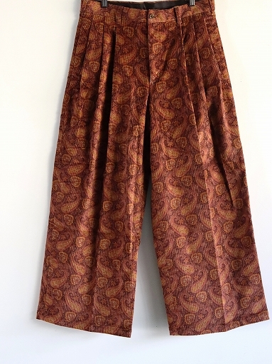 aie Tucked Wide Pant - 8W Corduroy / Paisley Printed : 『Bumpkins 