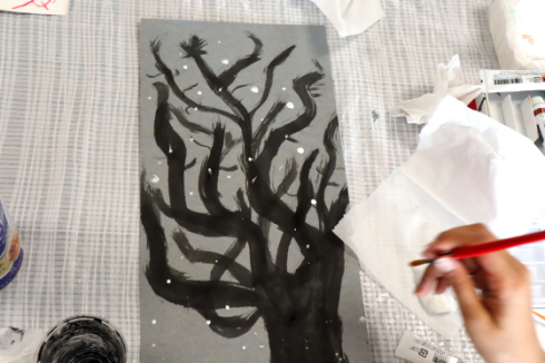 やと子ども美術教室　～ 雪化粧する樹木 ～_e0222340_14402707.jpg