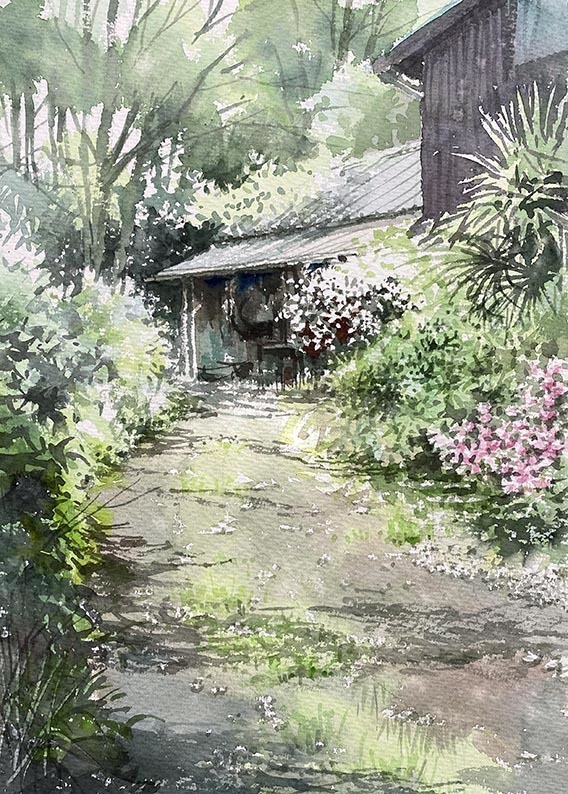 三浦海岸　荒磯から三浦海岸までの散歩の途中 - 赤坂孝史の水彩画　AKASAKA TAKASHI watercolor